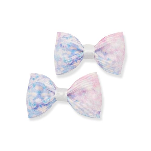 2PCs Handmade 2.5" Floral Print Hair Bows for girls or pets - Picture 6 of 15